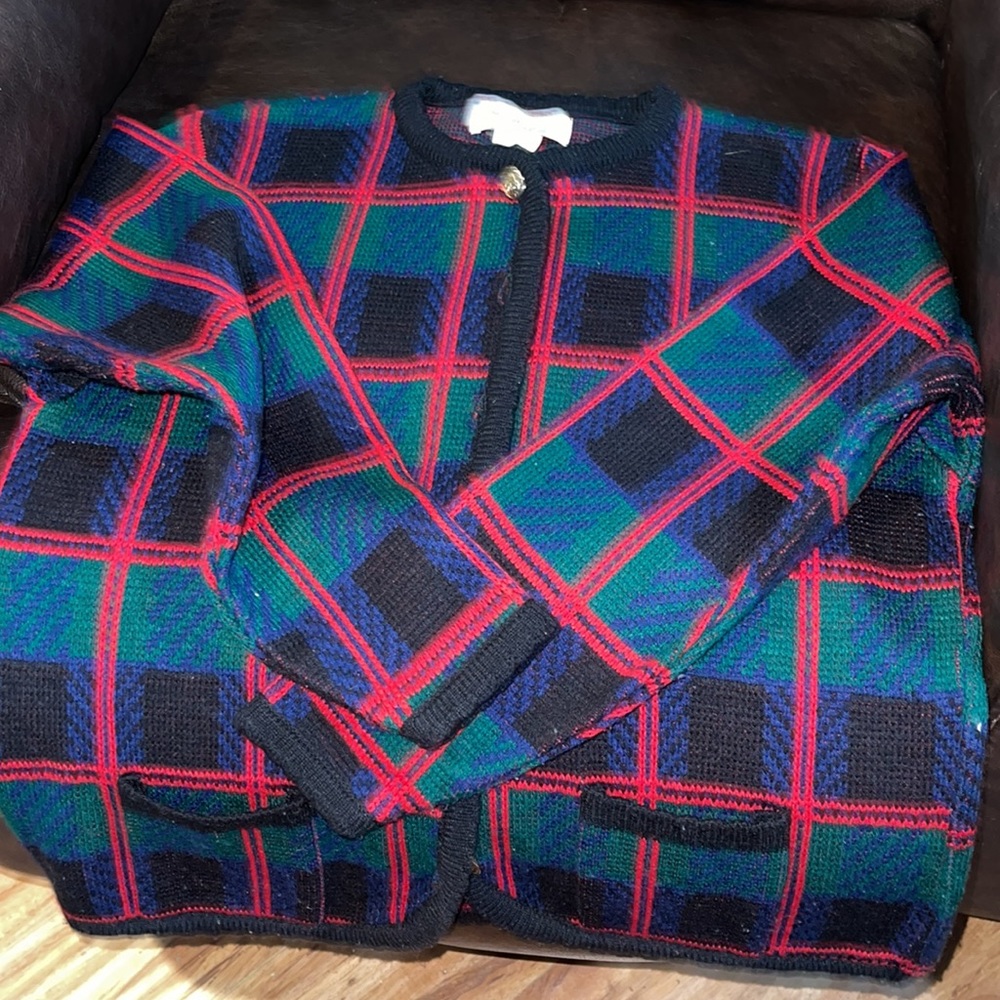 Vintage Tally Ho‎ Plaid Cardigan / ugly sweater contest 🎄